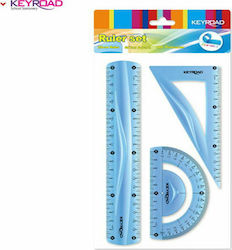 Keyroad Set of 3 Geometric Instruments Plastic Flexible (Μiscellaneous colours) 300.970858