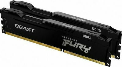 Kingston Fury Beast 16GB DDR3 RAM with 2 Modules (2x8GB) and 1866 Speed for Desktop