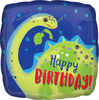 Balloon Foil Birthday-Celebration Square Multicolour Brontosaurus 43cm