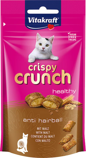 Vitakraft Crispy Crunch Anti Hairball Κροκέτα με Κοτόπουλο Βύνη για Ενήλικες Γάτες 60gr