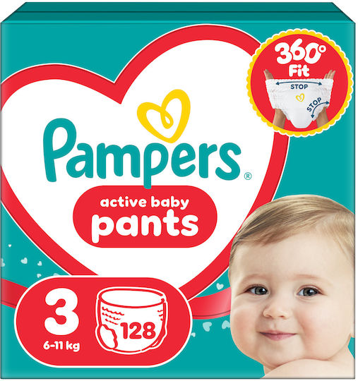 Pampers Πάνες Βρακάκι Pants No. 3 για 6-11kg 128τμχ