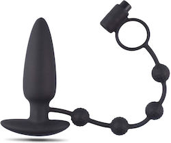 Toyz4lovers Anal Plug With Vibrating Cock Ring Δονούμενο Δαχτυλίδι Πέους Σιλικόνης με Πρωκτική Σφήνα Black