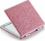 Double Sided Compact Makeup Mirror Royal Glitter Pink