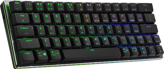 CoolerMaster SK622 Wireless Gaming Mechanical Keyboard 60% with TTC Red switches and RGB lighting (English US) Gray