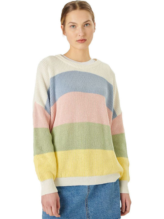 24 Colours Damen Langarm Pullover Baumwolle Gestreift Yellow/Blue/Pink/Green