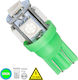 GloboStar Lamps Car T10 / W5W LED Green 12V 1pcs