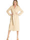 Figl M698 Women's Midi Gabardine with Buttons Beige