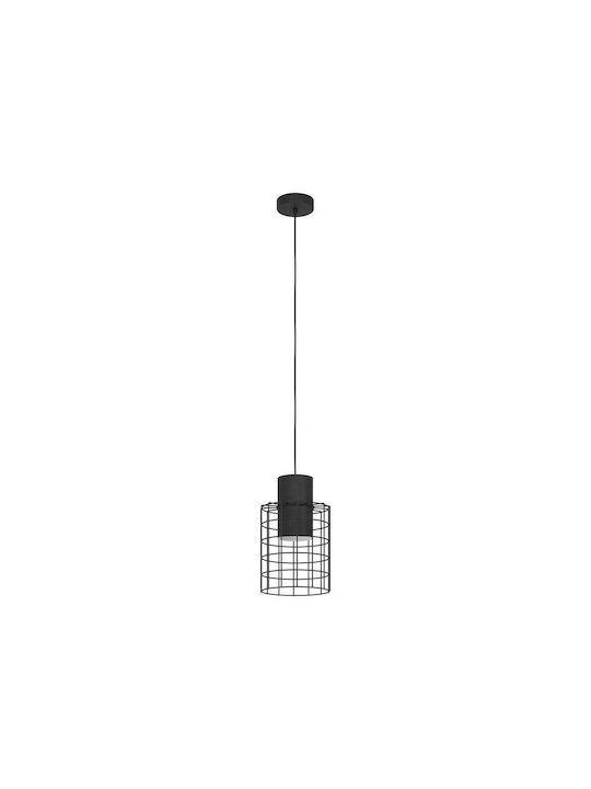 Eglo Milligan Pendant Light Single-Light Grid for Socket E27 Black