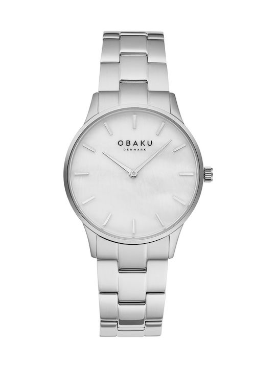 Obaku Lille Lyng Brace Watch with Silver Metal Bracelet