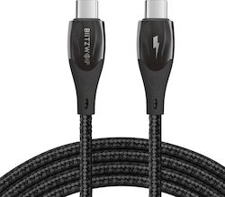 BlitzWolf BW-FC1 Braided USB 2.0 Cable USB-C male - USB-C male 96W Black 1m