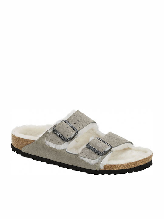 Birkenstock Arizona Sheep Ανατομικά Σανδάλια Γκρι