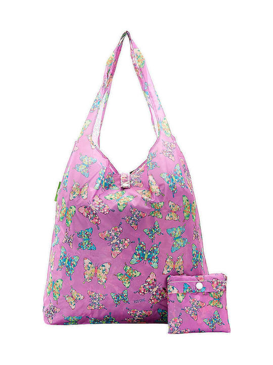 Eco Chic Butterfly Υφασμάτινη Τσάντα για Ψώνια σε Ροζ χρώμα