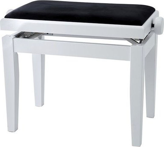 Gewa Bench Superieur Σκαμπό Πιάνου Ρυθμιζόμενο White Matte Μ52xΠ30xΥ46-55cm