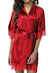 Aria Trade Damen Satin Robe Rot AT872