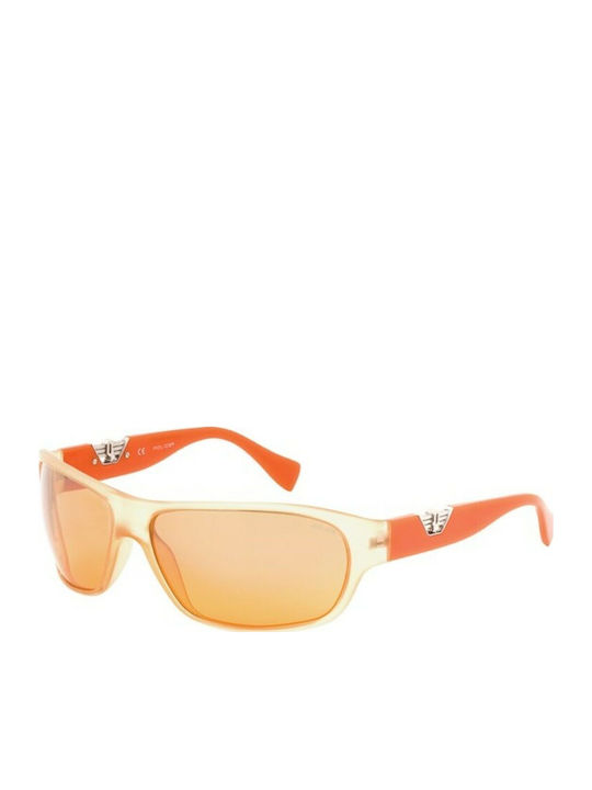 Police Men's Sunglasses with Orange Plastic Frame and Orange Lens