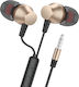 EJ-067 In-ear Handsfree με Βύσμα 3.5mm Χρυσό