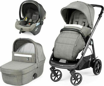 Peg Perego Veloce Lounge Modular 3 in 1 Reglabil 3 în 1 Cărucior pentru copii Potrivit pentru Nou-născut City Grey 10.7kg