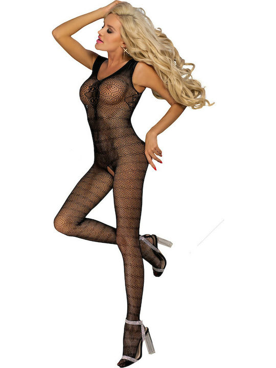 Livia Corsetti Amadem Sexy Bodystocking with Open Crotch Black