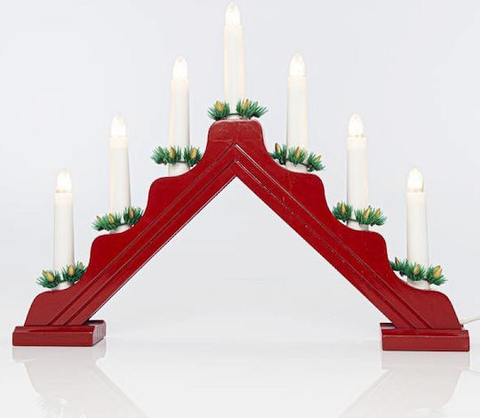 Eurolamp Christmas Wood Red Electric Candle 39.5x30.5cm