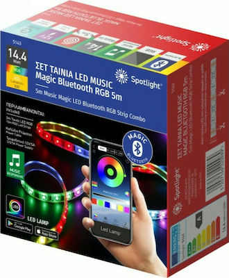 Spot Light Bandă LED Alimentare 12V RGB Lungime 5m și 60 LED-uri pe Metru