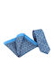 Legend Accessories L-051-75 Silk Men's Tie Set Printed Cyan