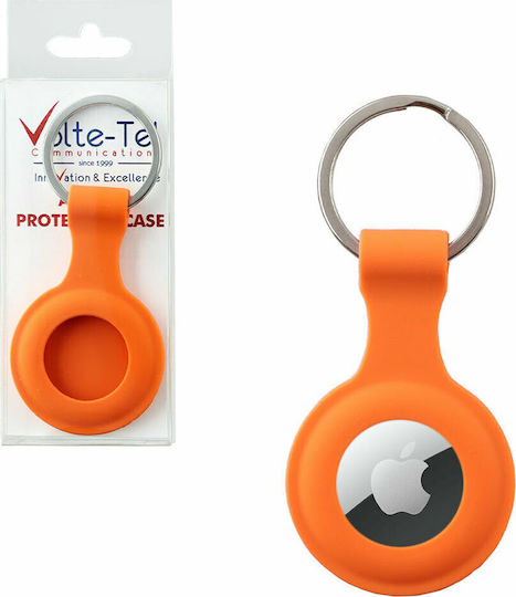 Volte-Tel Velvet Θήκη Μπρελόκ Σιλικόνης για AirTag σε Πορτοκαλί χρώμα