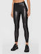 DKNY Women's Cropped Legging Shiny & High Waisted Black