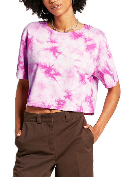 Volcom B0112104 Sommerlich Damen Bluse Kurzärmelig Rosa