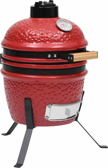 vidaXL Ceramică Grătar cu Cărbuni Kamado cu Capac, Termometru și Afumătoare 56cmx56cm