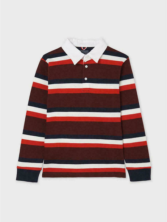 Mayoral Kids Polo Long Sleeve Red