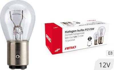 AMiO Λάμπες Αυτοκινήτου P21/5W-BAY15D-1157 Αλογόνου 12V 5W 10τμχ