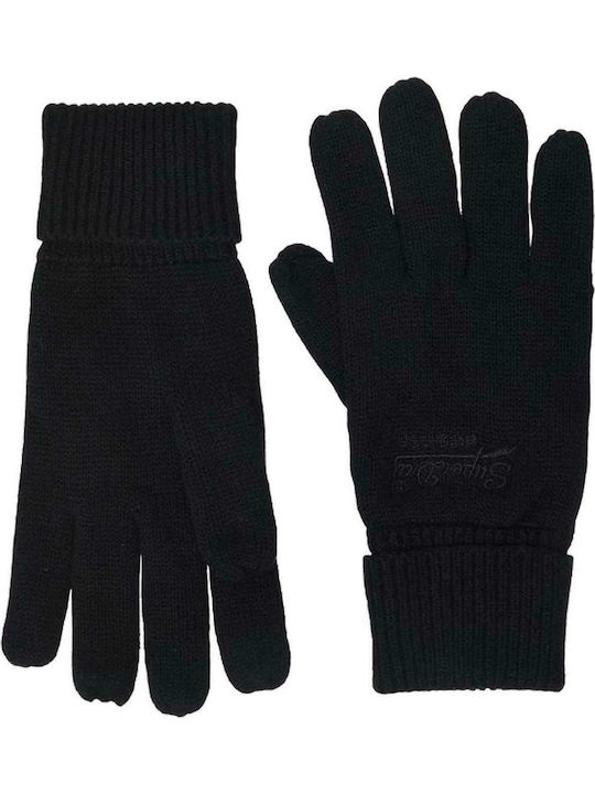 Superdry Vintage Logo Classic Μαύρα Πλεκτά Γάντια