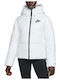 Therma Fit Repel Women's Short Puffer Jacket for Winter with Hood White