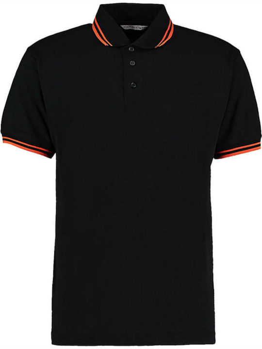 Kustom Kit Tipped Collar KK409 Ανδρικό Διαφημιστικό Polo T-shirt Black / Orange