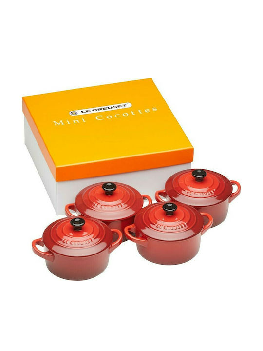 Le Creuset Kirschrot Pots Set of with Ceramics Coating 4pcs