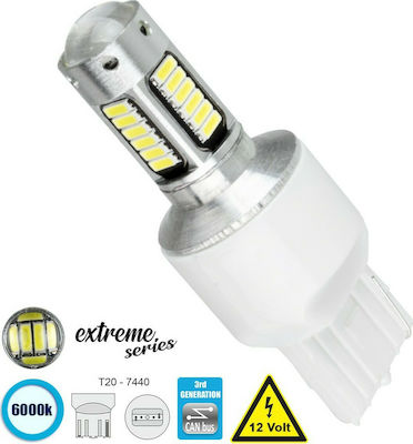 GloboStar Lămpi Autoturismului Extreme Series T20 / W21W Canbus LED 6000K Alb rece 12V 6W 1buc