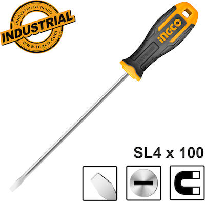 Ingco Magnetic Screwdriver Straight Size 4x100mm