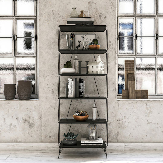 Bookcase A-g Balaban Anthracite / Black 48x31x165cm