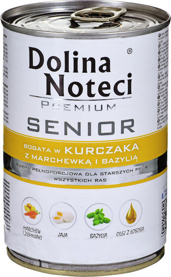 Dolina Noteci Premium Senior Hrană Umedă pentru Câini Seniori în Conservă cu Pui și Carne de porc fără Gluten 400gr