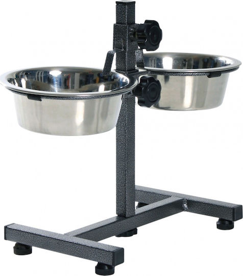Trixie Edelstahl Schalen Futter & Wasser für Hund & Katze auf Basis von 2x 1.8lt 40cm in Silber Farbe 2Stück