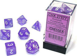 Chessex Borealis Polyhedral Purple/white Lumina...