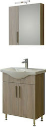 Martin Siena 65 Bench with Washbasin & Mirror with Light L65xW46xH83cm Harmony