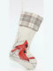 Christmas Decorative Fabric White Socks L27xH54cm