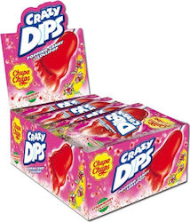 Chupa Chups 24 Lollipops Crazy Dips cu Aromă de Căpșuni 1buc 14gr