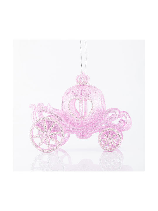 Ornament suspendat Trăsură Roz 13.5x11buc