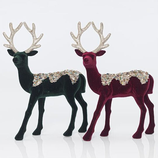 Eurolamp Weihnachtliche Stoff Figur Rentier Länge 40cm (Μiverse Farben)