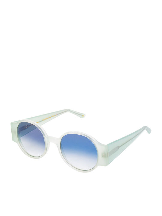L.G.R. Reunion XXL Women's Sunglasses with Plastic Frame Pale Green / Blue Gradient