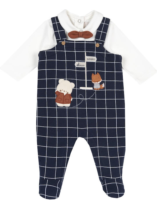 Chicco 07425 Baby Bodysuit Set Long-Sleeved with Pants Navy Blue