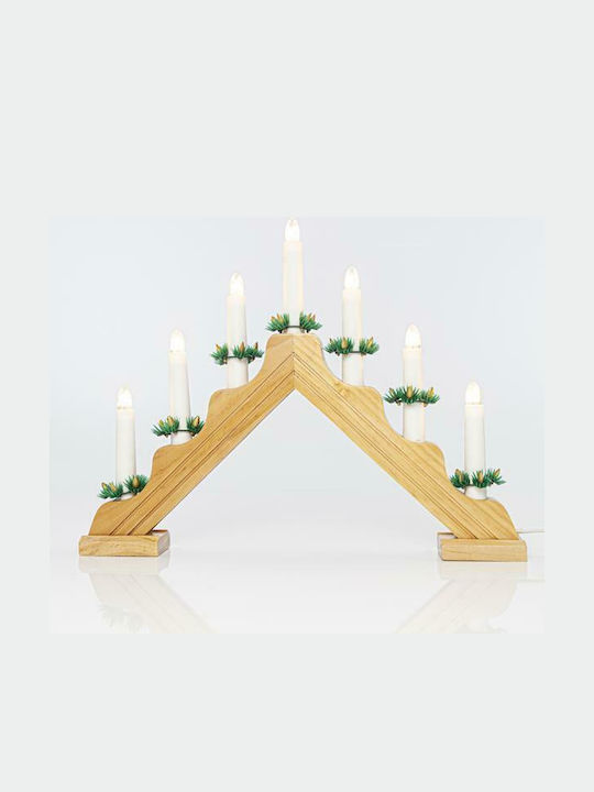 Eurolamp Christmas Wood Beige Electric Candle 30x39cm