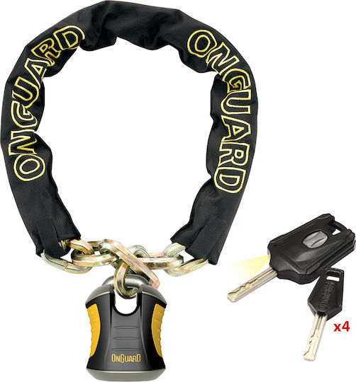 OnGuard Beast 180cm Motorcycle Anti-Theft Chain with Lock in Black